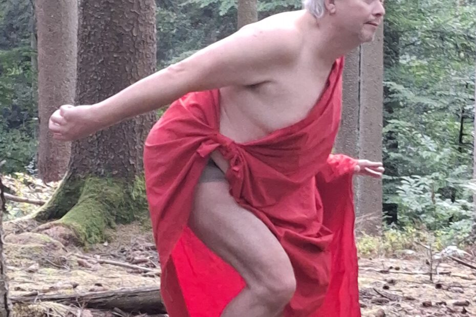 Butoh dancer in the woods